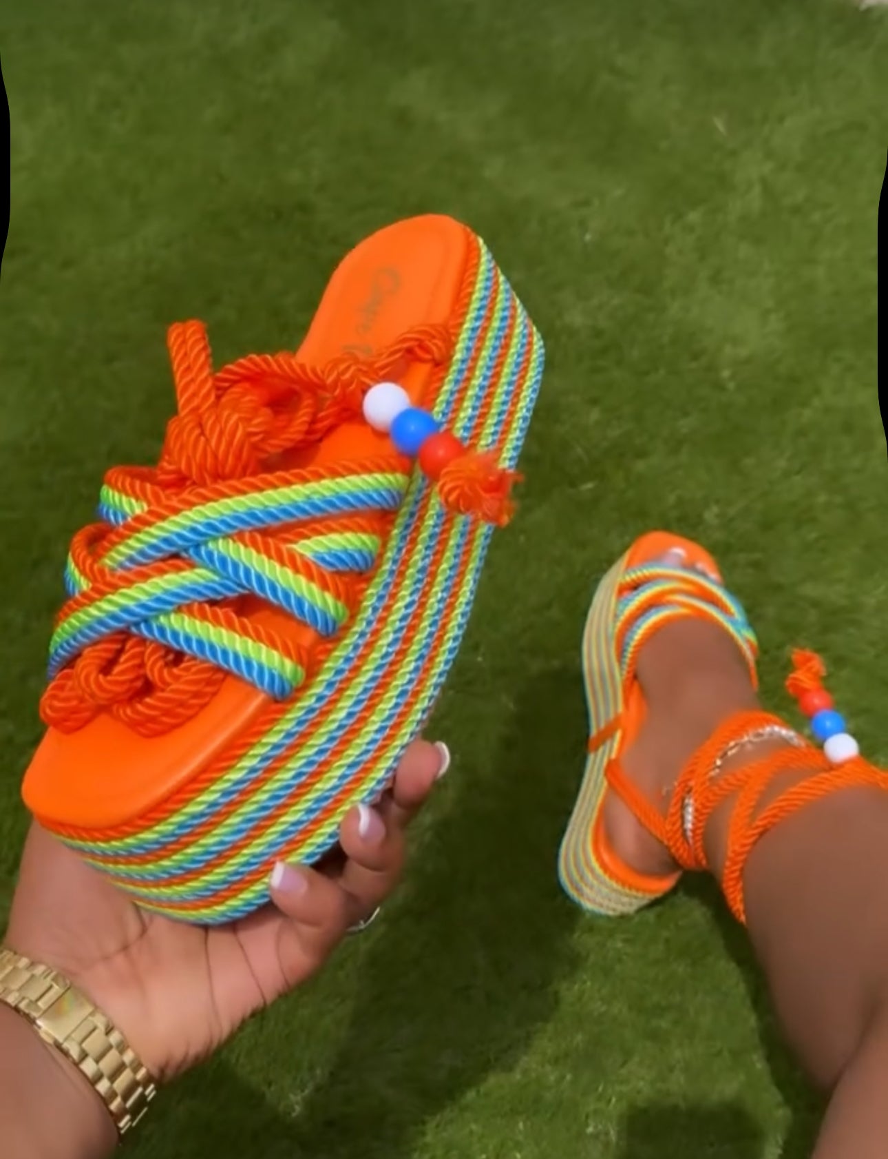 Keyy Platform Sandals (Orange)