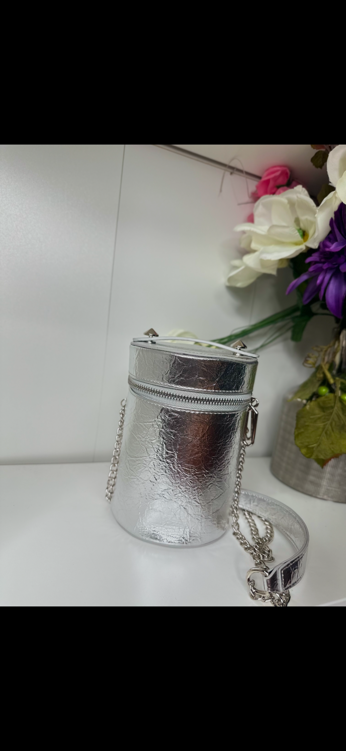 Silver Bucket Bag