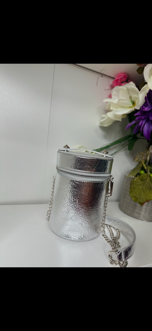 Silver Bucket Bag